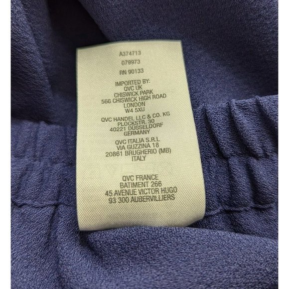 Linea Louis Dell'Olio Pants Blue Regular Gauze Crepe Cargo Misses Size M - Picture 6 of 7